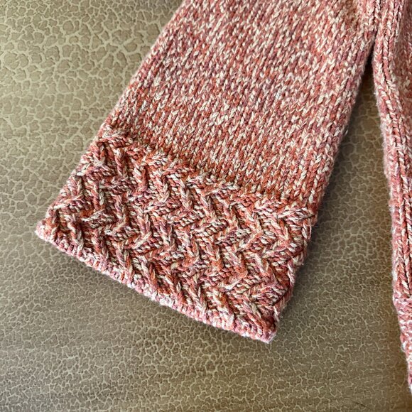 Dress Barn Cardigan Knitted Sweater - Orange 3/4 Sleeve Size Medium - Picture 3 of 6